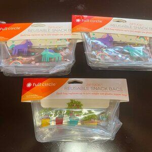 3 Brand New Full Circle Reusable Snack Bags - 2pk - 7"x4.6"/1.5 Cups.